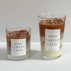 Coffee Candle in a Glass – Iced Coffee Scented Candle – Gift for Coffee Lovers – Hand-Poured Scented Candle image 3