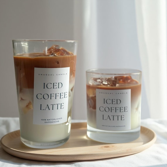 Kaffee Kerze im Glas – Iced Coffee Duftkerze – Geschenk für Kaffeeliebhaber – Handgegossen Duftkerze