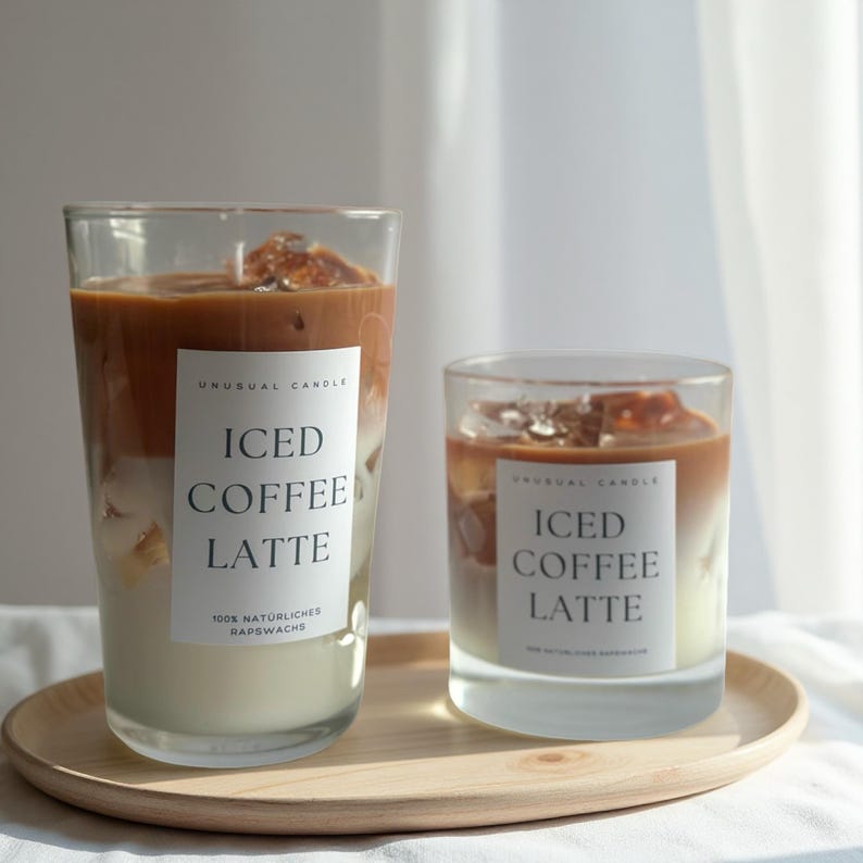 Coffee Candle in a Glass – Iced Coffee Scented Candle – Gift for Coffee Lovers – Hand-Poured Scented Candle image 1