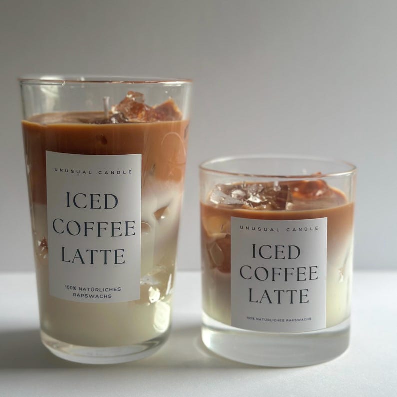 Coffee Candle in a Glass – Iced Coffee Scented Candle – Gift for Coffee Lovers – Hand-Poured Scented Candle image 4