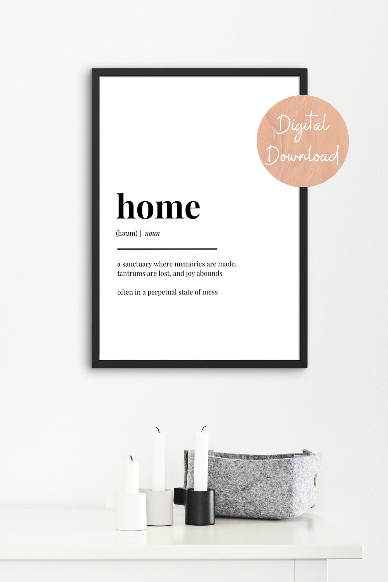 Home Definition, Quote Print, Wall Art Print, Minimalist Print, Home