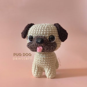 Niedliche Mops Häkelanleitung | Hund Häkelanleitung, Plüschtier häkeln, Amigurumi Häkelanleitung | Jede Größe Garn
