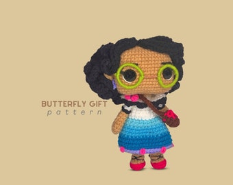Sister Crochet Pattern | Curly Hair Amigurumi Pattern, Dress Doll Pattern, Teen Doll Crochet, Female Crochet Doll | Butterfly - La Familia