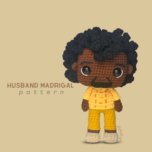 Curly Hair Husband Crochet Doll Pattern (PDF Pattern)