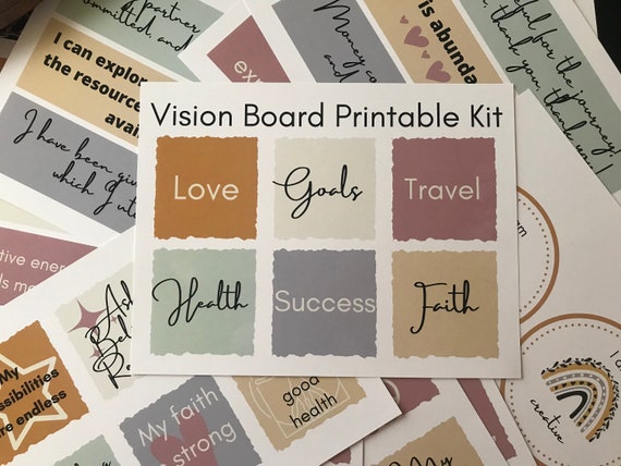 Vision Board Printable Kit Affirmations to Help Inspire - Etsy