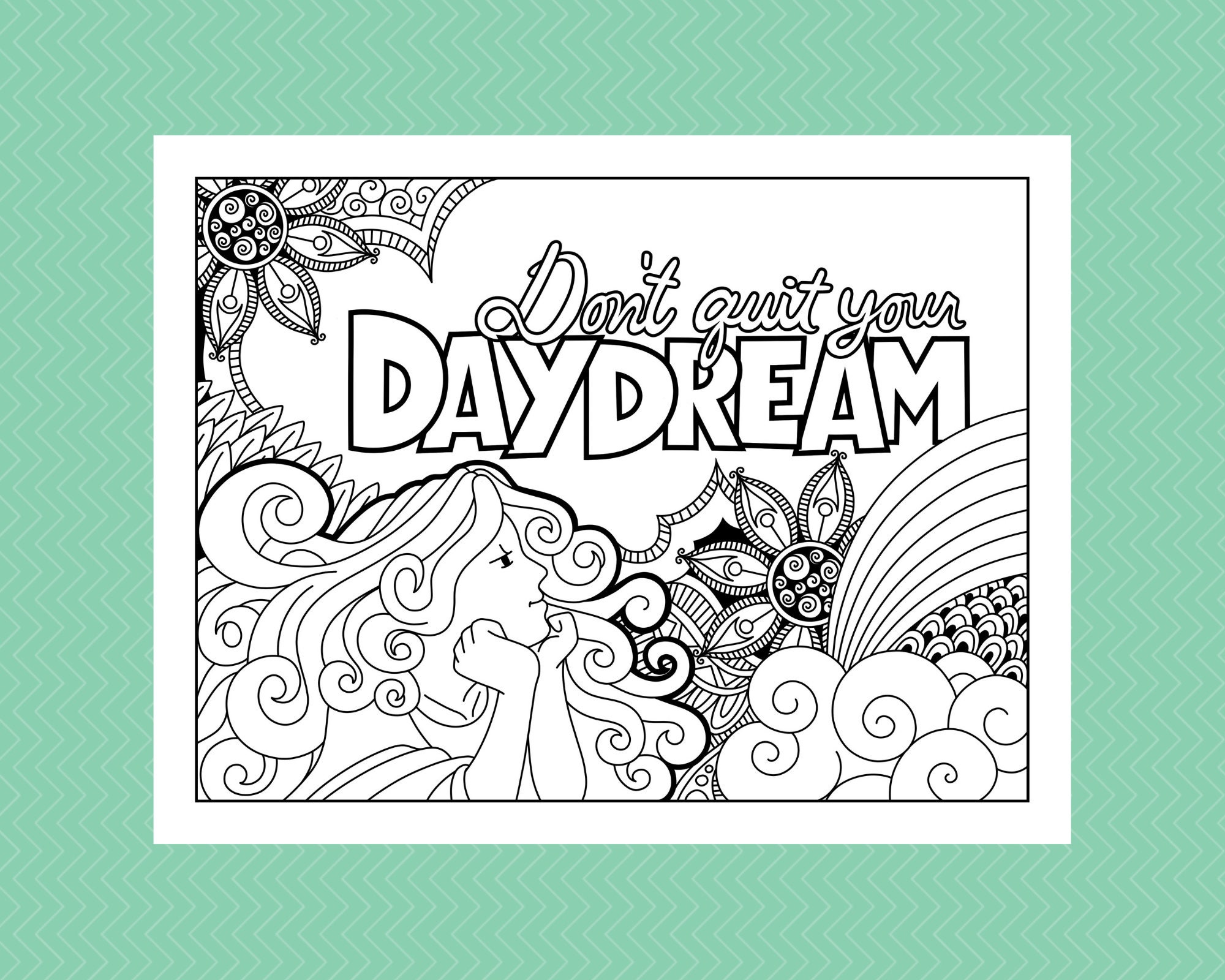 Inspirational Quotes - Adult Coloring Pages (40 Pages), Printable ...