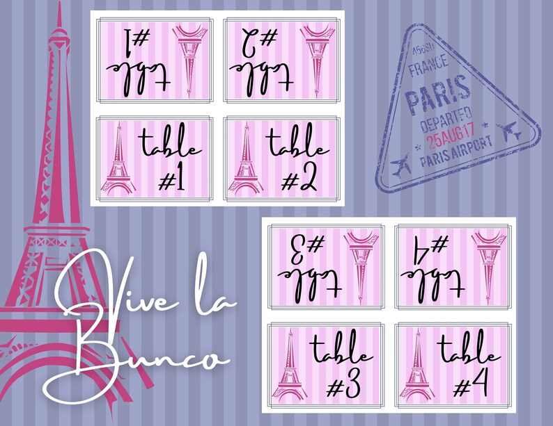 Vive La Bunco Set! Bunco Score Cards, Tally Sheets, Ghost Player Card ...