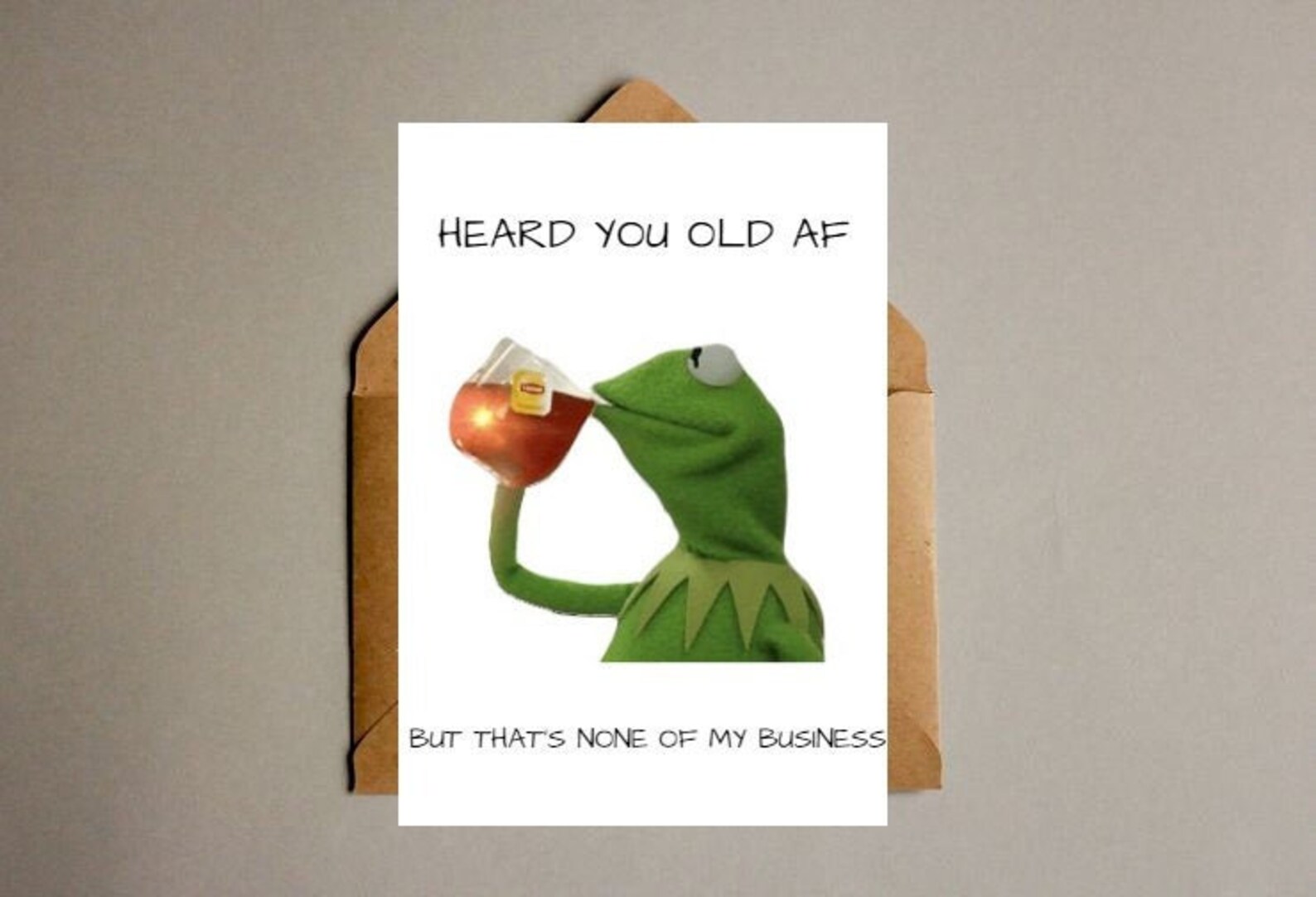 Printable Funny Birthday Card Kermit the frog meme Etsy