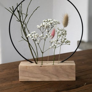 Trockenblumenständer // Trockenblume mit Kranz // Holzständer