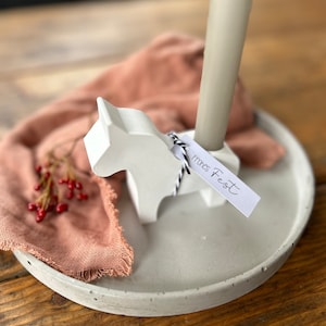 Dala horse candlestick // stick candlestick // white Dala horse