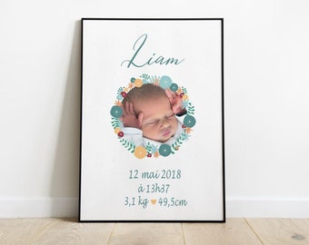 Affiche naissance personnalisable