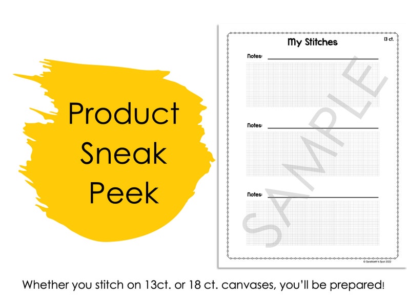 Stitch Grid Sheets 13 Ct. & 18 Ct. Simple Designs digital Product Etsy