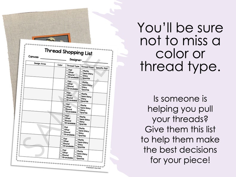 Thread Shopping Lists - Simple Designs (digital Product) - Etsy