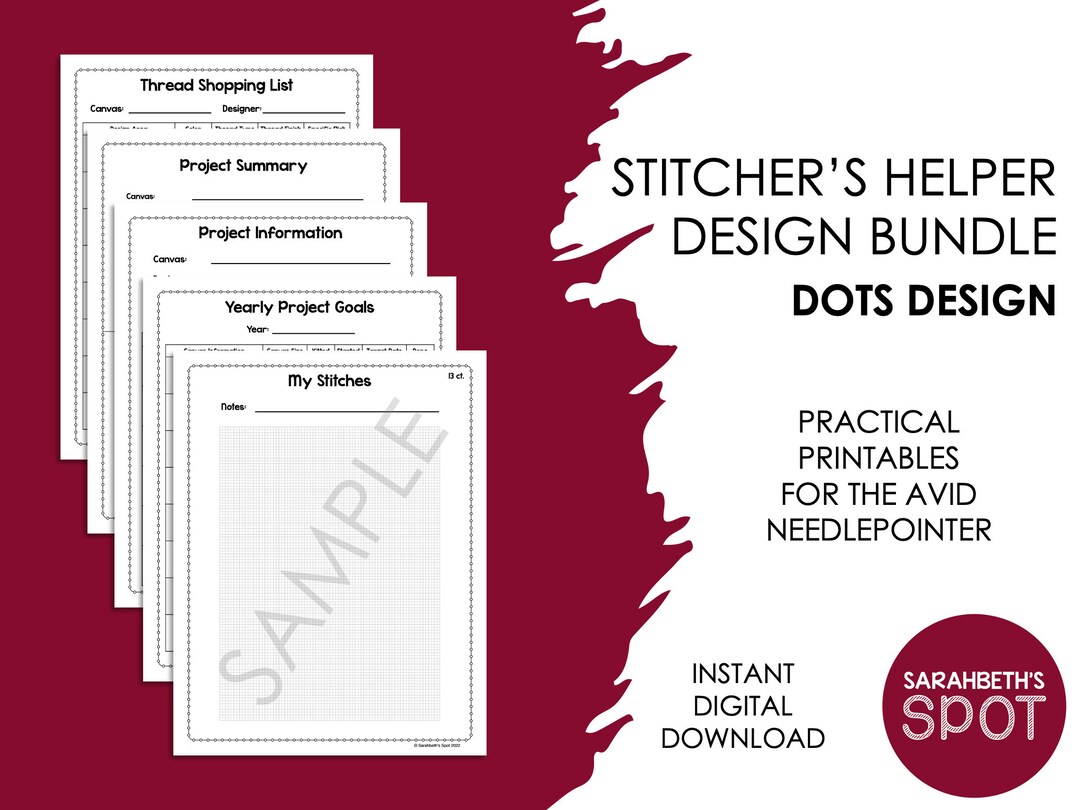 Stitcher's Helper Design Bundle - Dots Style From the Simple Designs ...