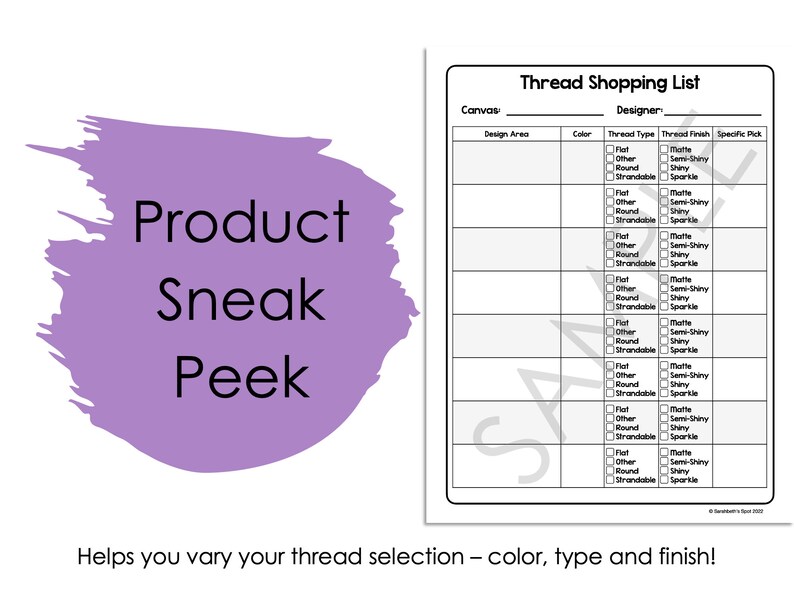 Thread Shopping Lists - Simple Designs (digital Product) - Etsy