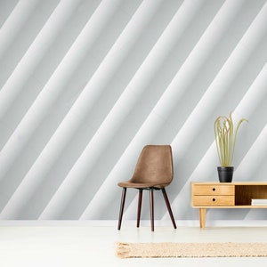 Weiß 3D Wallpaper Premium Stoff Geometrische Wandbild, Schälen und Stick Abnehmbare Tapete, 3D Wandbilder, Strukturtapete Design