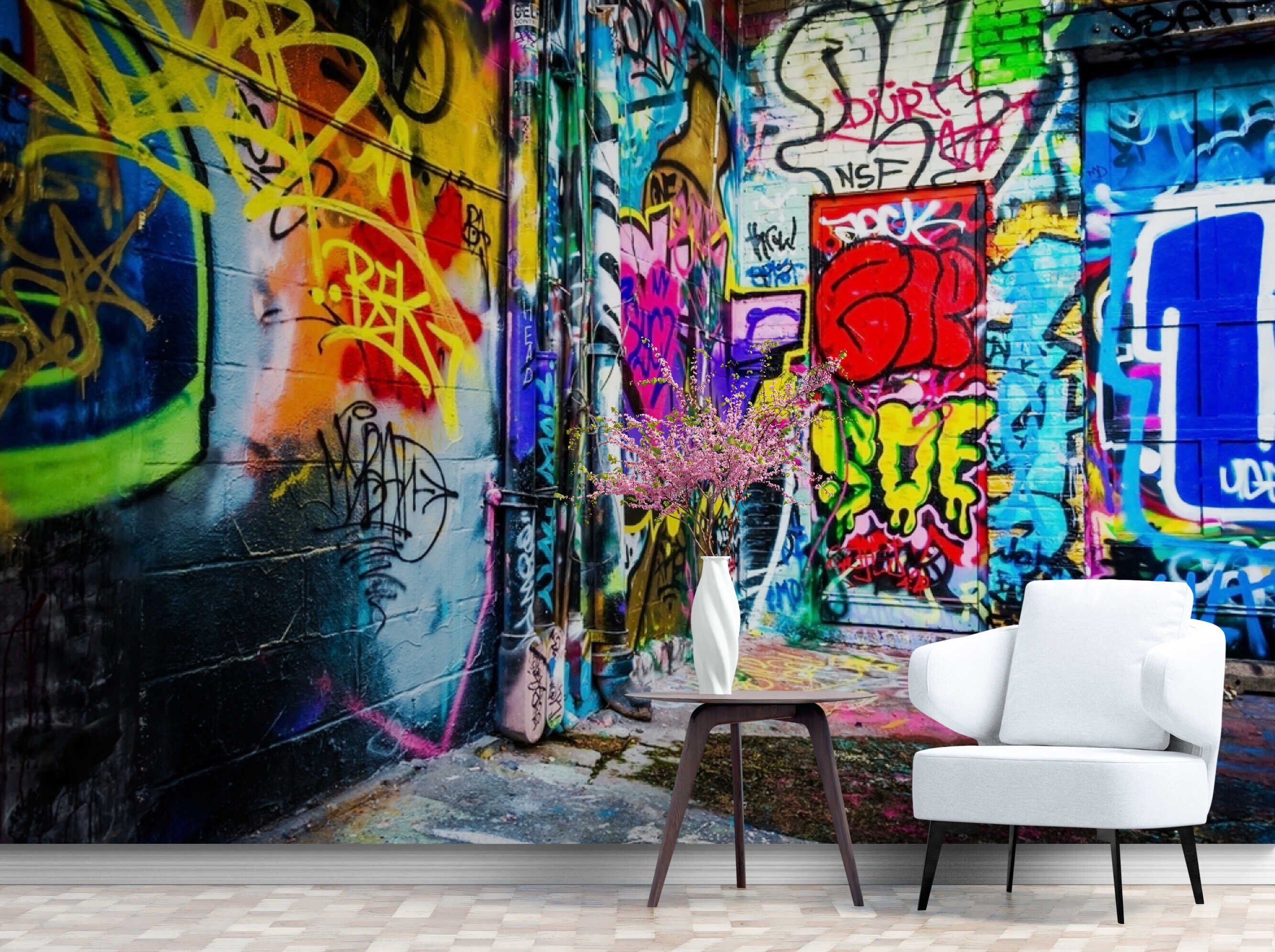 Street Art Graffiti Murals Peel and Stick Wallpaper Graffiti - Etsy