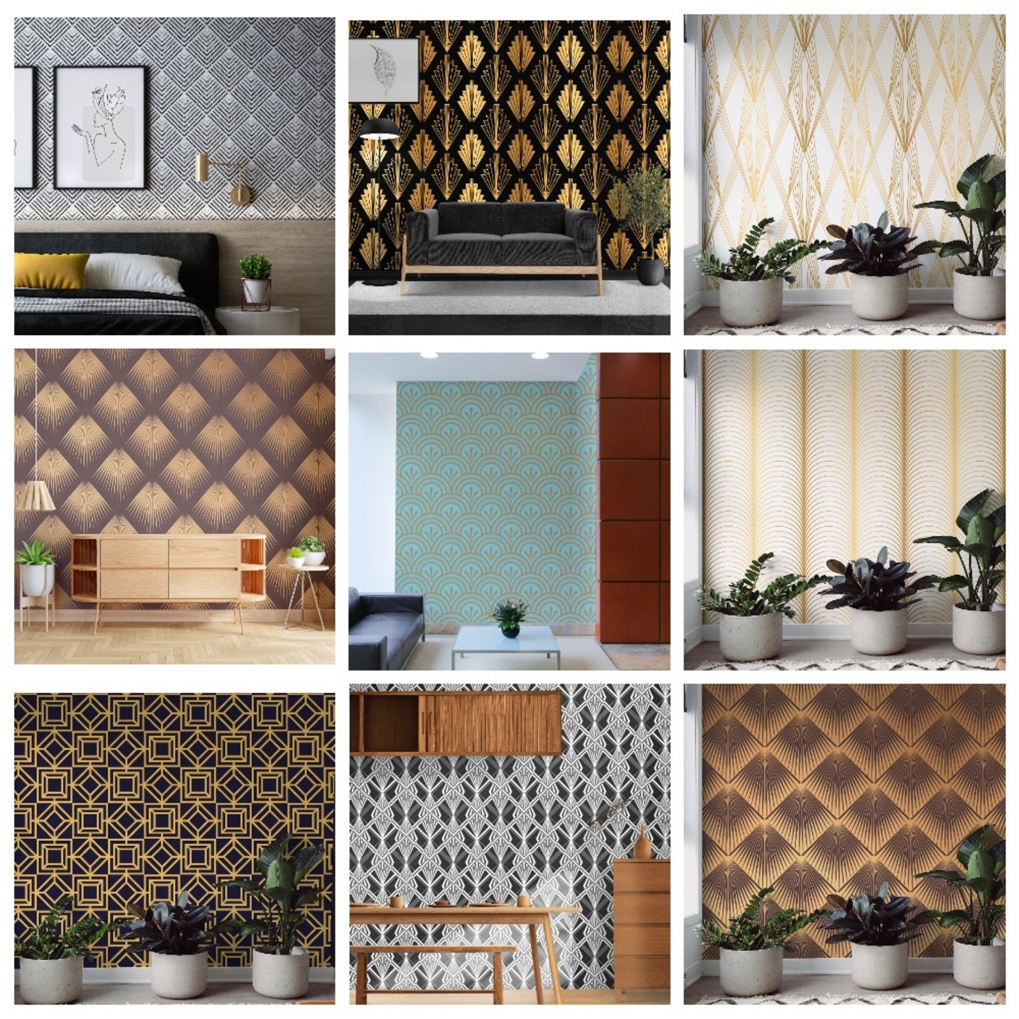 Modern Living Wallpaper Peel and Stick Wall Mural Luxury - Etsy