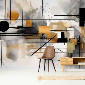 Abstraktes Tapetenwandbild Schälen und Stik Wandbild, Minimalistische Wandgestaltung Moderne Wandkunst Vinyltapete, Benutzerdefinierte entfernbare Tapete