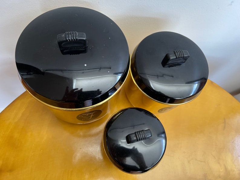 1950s Jason Model Maid Canisters Gold Anodised Set of Three Etsy