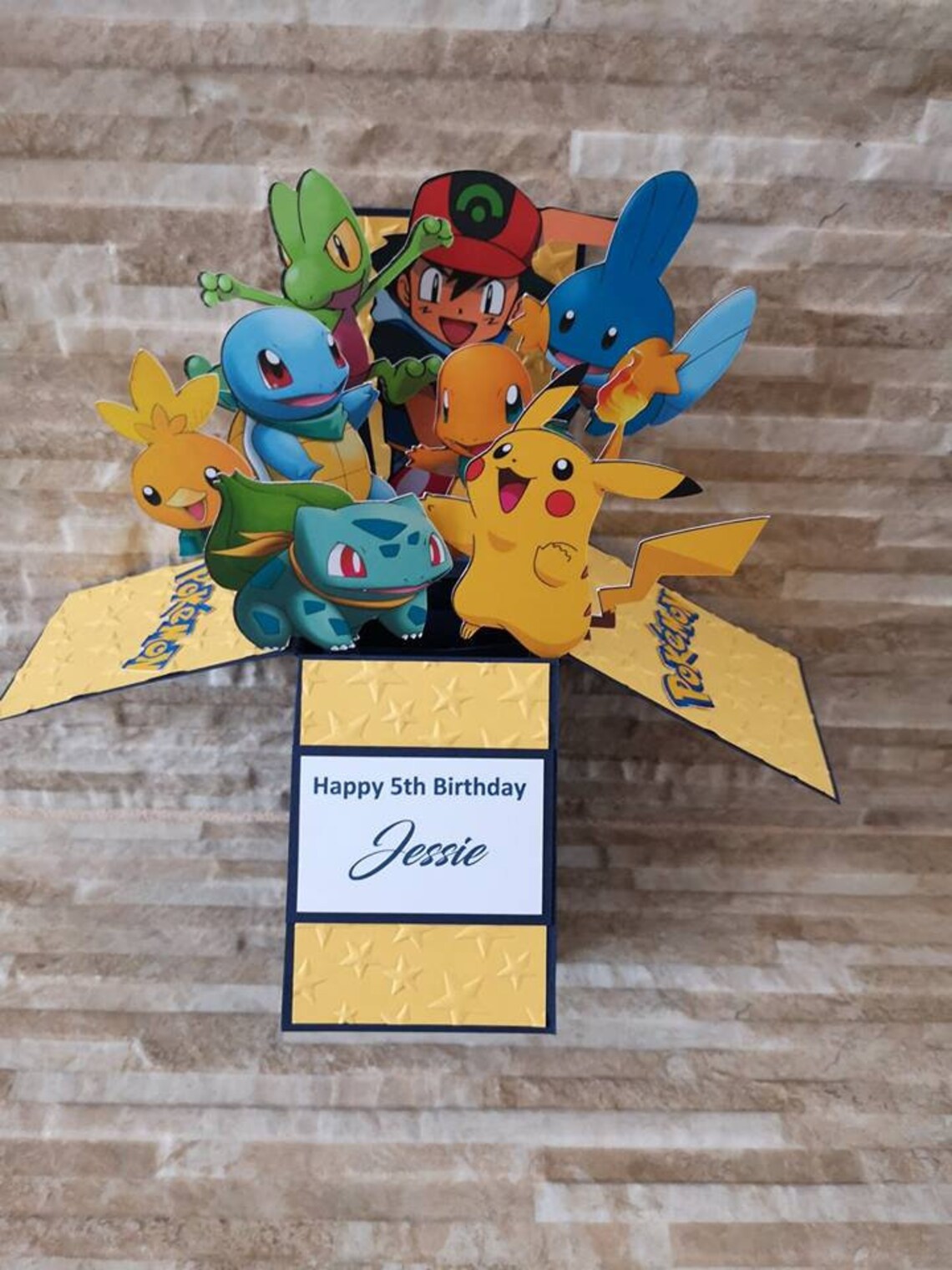 Personalised Pokemon Birthday Card Pop Up Etsy