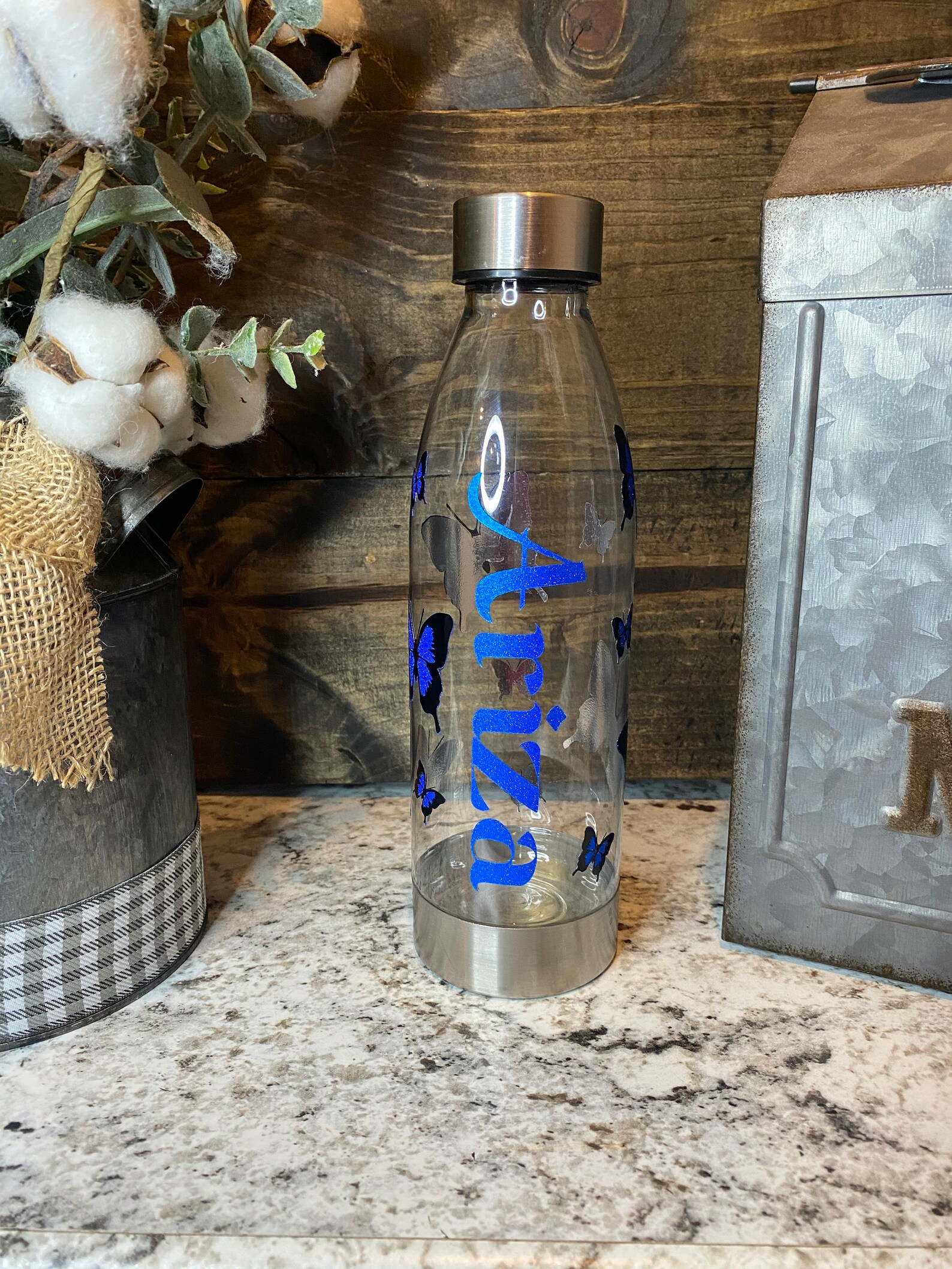Customizable Clear Water Bottle | Etsy