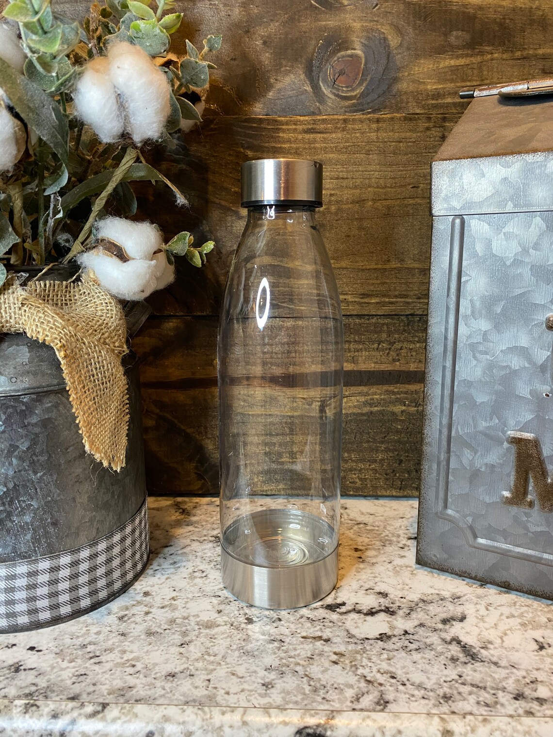 Customizable Clear Water Bottle Etsy