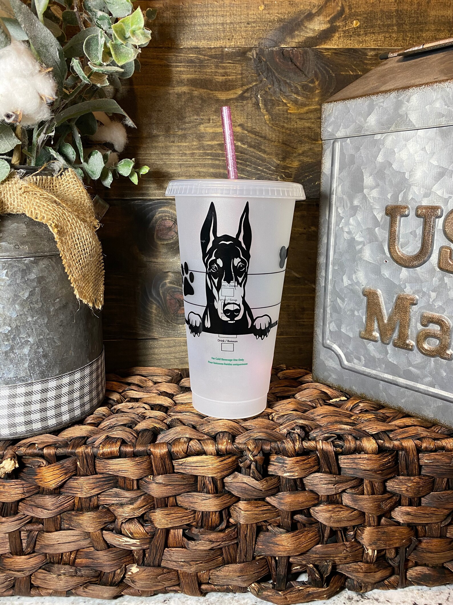 Furr mama customizable cup dog mom cup starbucks custom Etsy