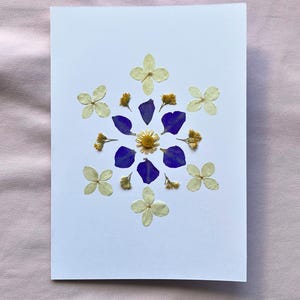 Carte de vœux flocon de neige fleurs pressées à faire soi-même, kits de bricolage pour adultes, faire votre propre carte de Noël