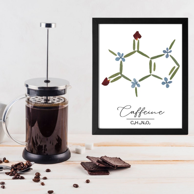 PRINTABLE Caffeine Molecule Wall Art for Coffee Lover or Chemistry Nerd