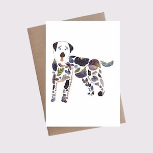 Black Labrador Retriever Card with Pressed Flower Design, Pet Sympathy Gift, Blank 5x7 Card with Kraft Envelope