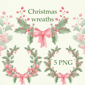 Imágenes prediseñadas de corona, corona de acuarela, bosque, invitación, coronas de Navidad, invierno, frutos rojos, corona, PNG, tarjeta festiva, composición