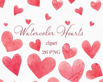 Clipart de flores rojas pintadas a mano en acuarela, Día de San Valentín (26 PNG)