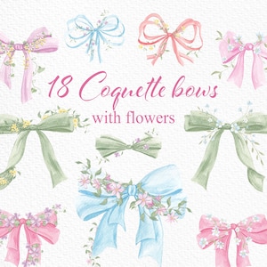 Lazos de acuarela, lazo de cinta, lazo coqueto PNG, cumpleaños, boda, lazos de flores, cinta, lazos bonitos para niña, niña pastel, rosa