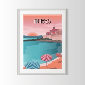 Antibes Poster, Antibes Poster, Antibes Souvenir, Antibes Geschenk, Frankreich Region Poster