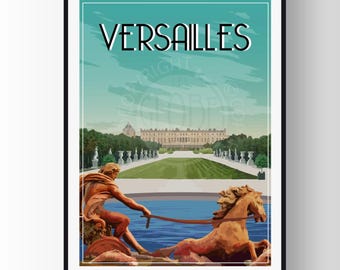 Versailles poster, Versailles souvenir, Versailles gift, poster of a region of France, poster of the Palace of Versailles