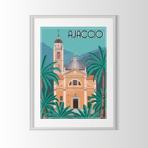 Ajaccio poster, Ajaccio poster, Corsica souvenir, Corsica gift, France region poster, Corsica poster