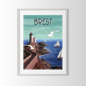 Cartaz de Brest, cartaz da Bretanha, cartaz da Bretanha, cartaz de Brest, cartaz da cidade da França