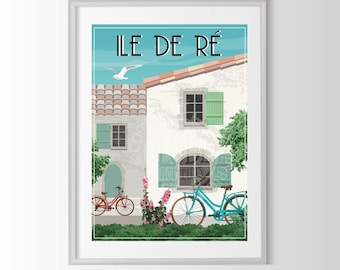 Cartel de Ile de Ré, cartel de Ile de Ré, recuerdo de Ile de Ré, regalo de Ile de Ré, cartel de la región de Francia