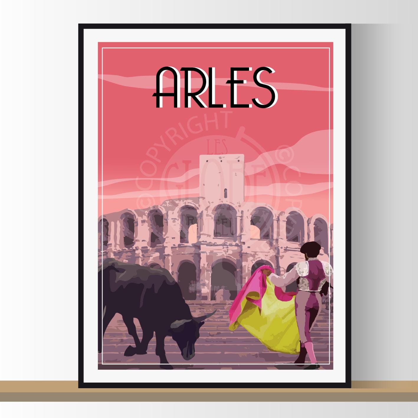 Arles Poster, Arles Souvenir, Arles Gift, Poster of a Region of