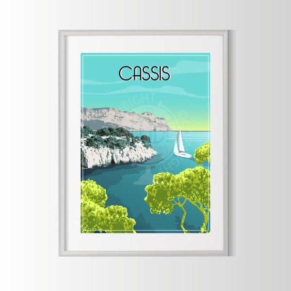 Poster Cassis, die Calanques, Plakatstadt Frankreichs, Poster Cassis, Plakatstadt Frankreichs, Geschenk Cassis