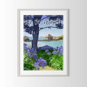 cartaz ilha de Brehat, cartaz Bretanha, cartaz ilha de Brehat, cartaz Bretanha, cartaz cidade da França