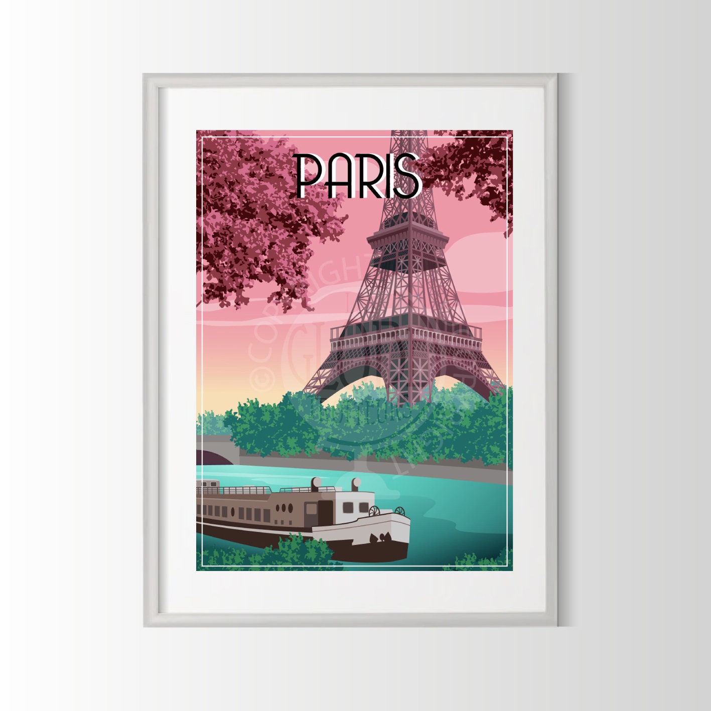 Affiche Paris, Cadeau Poster Ville de France, Affiche Souvenir Paris
