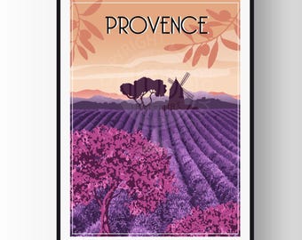 Provence poster, France region poster, Provence poster, lavender field poster, France region poster