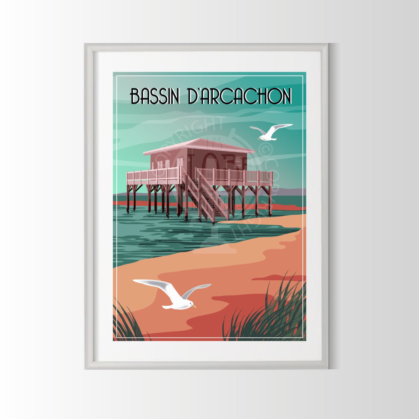 Affiche “Carte du Bassin d'Arcachon” – Seaty Map