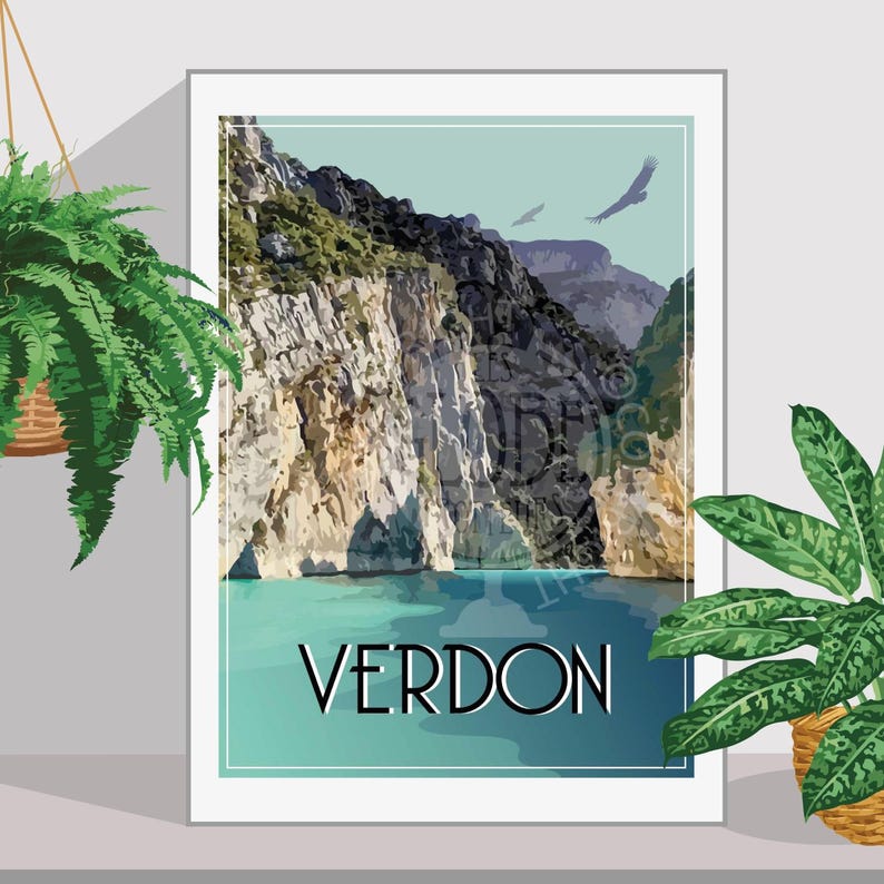 Verdon Poster, Verdon Souvenir, Verdon Gorge, Poster of the French ...