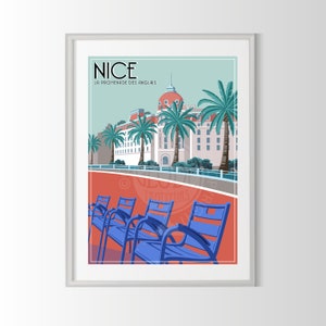 Nice poster, city of France poster, Nice poster, city of France poster, French Riviera poster, travel poster, souvenir of Nice
