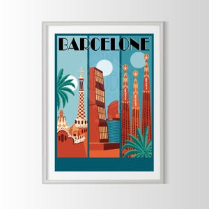 affiche Barcelone, poster Barcelone, souvenir Barcelone, cadeau Barcelone, affiche ville du monde, affiche Barcelone, poster Barcelone