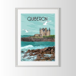 affiche Quiberon, affiche Bretagne, poster Bretagne, poster Quiberon, affiche ville de france, affiche Quiberon