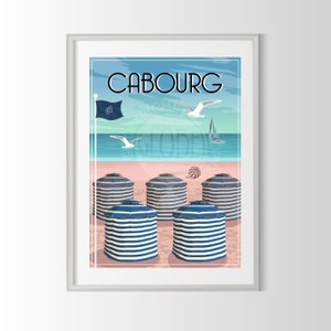 Póster de Cabourg, póster de Cabourg, recuerdo de Cabourg, póster de la ciudad de Francia, póster de viaje a Francia